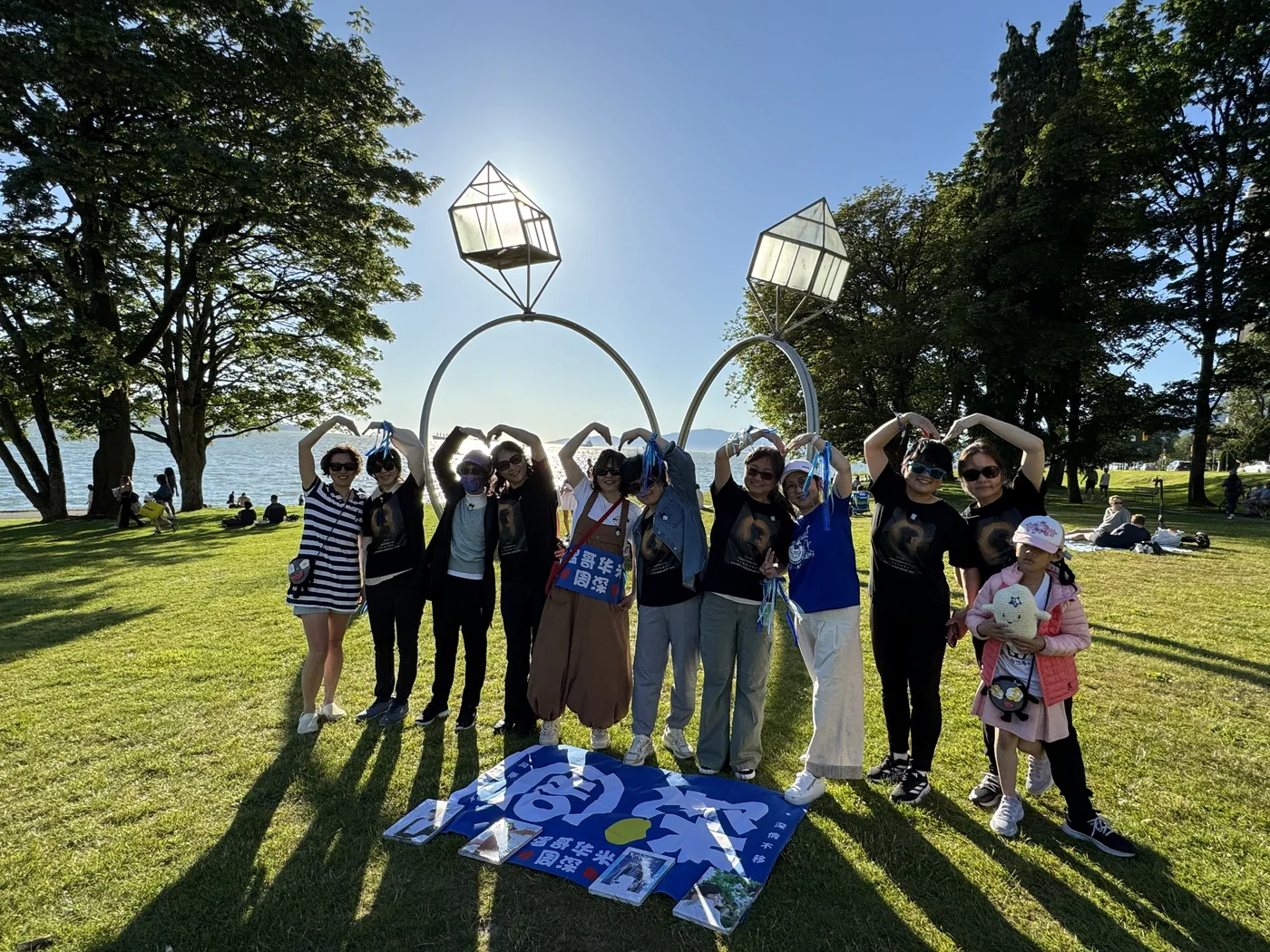 Community members gathered outdoors during a creative outing.
